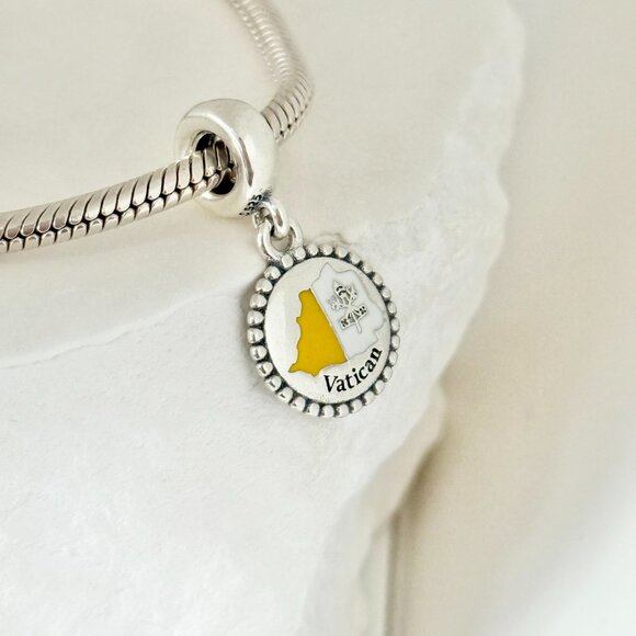 Pandora Vatican Map Dangle S925 Silver Charm - Picture 1 of 4